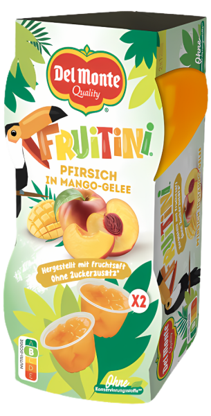 Del Monte - Fruitini Pfirsich in Mango-Gelee 2 x 120g